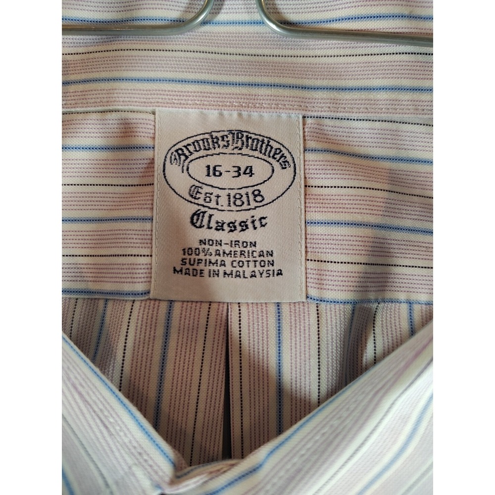 Brooks Brothers Mens Button Up‎ Shirt Size 16-34 Classic 100% American Supima - Picture 6 of 6
